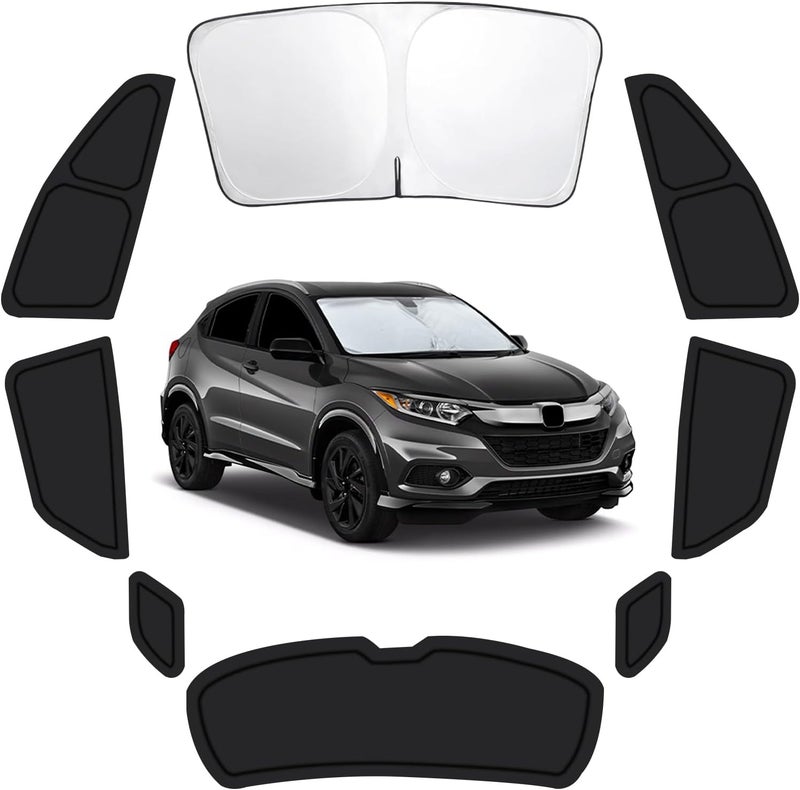 FSHAANY'S 6PCS Car Window Shades for Honda HR-V 2016-2022, Window Covers for HRV Windshield Side Rear Windows, Full Set Privacy Protection Car Sunshade with UV Blocking for Camping Napping - Image 1